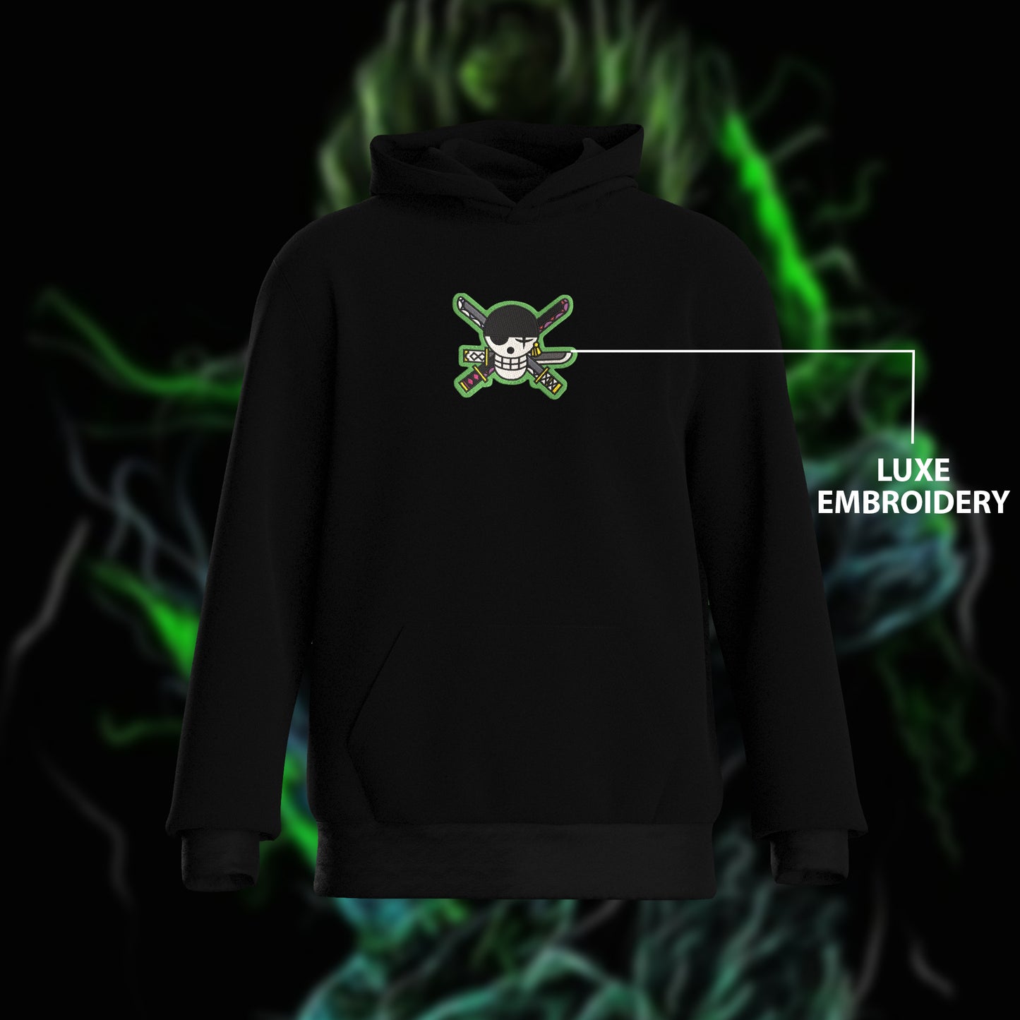 RORONOA ZORO Embroidered Hoodie