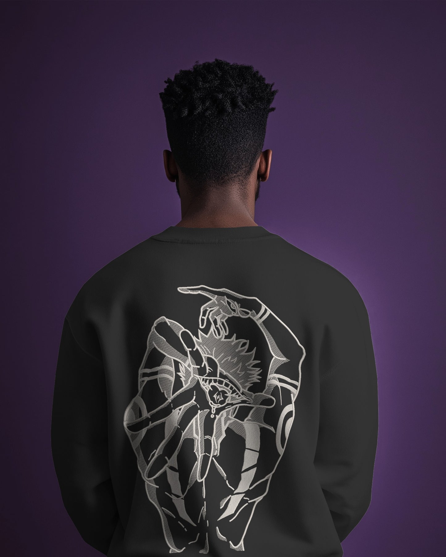 SUKUNA Embroidered Oversized Sweatshirt
