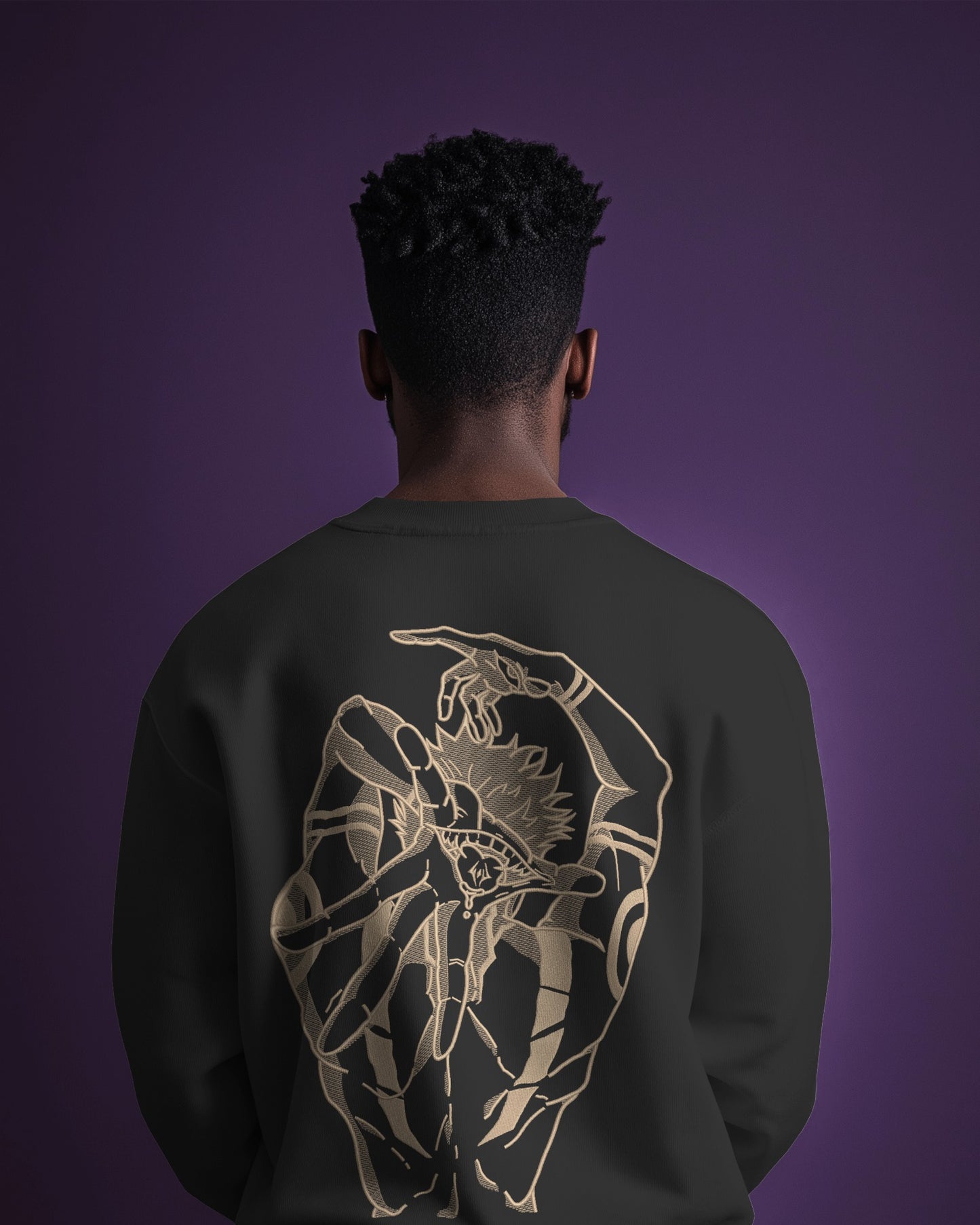 SUKUNA Embroidered Oversized Sweatshirt