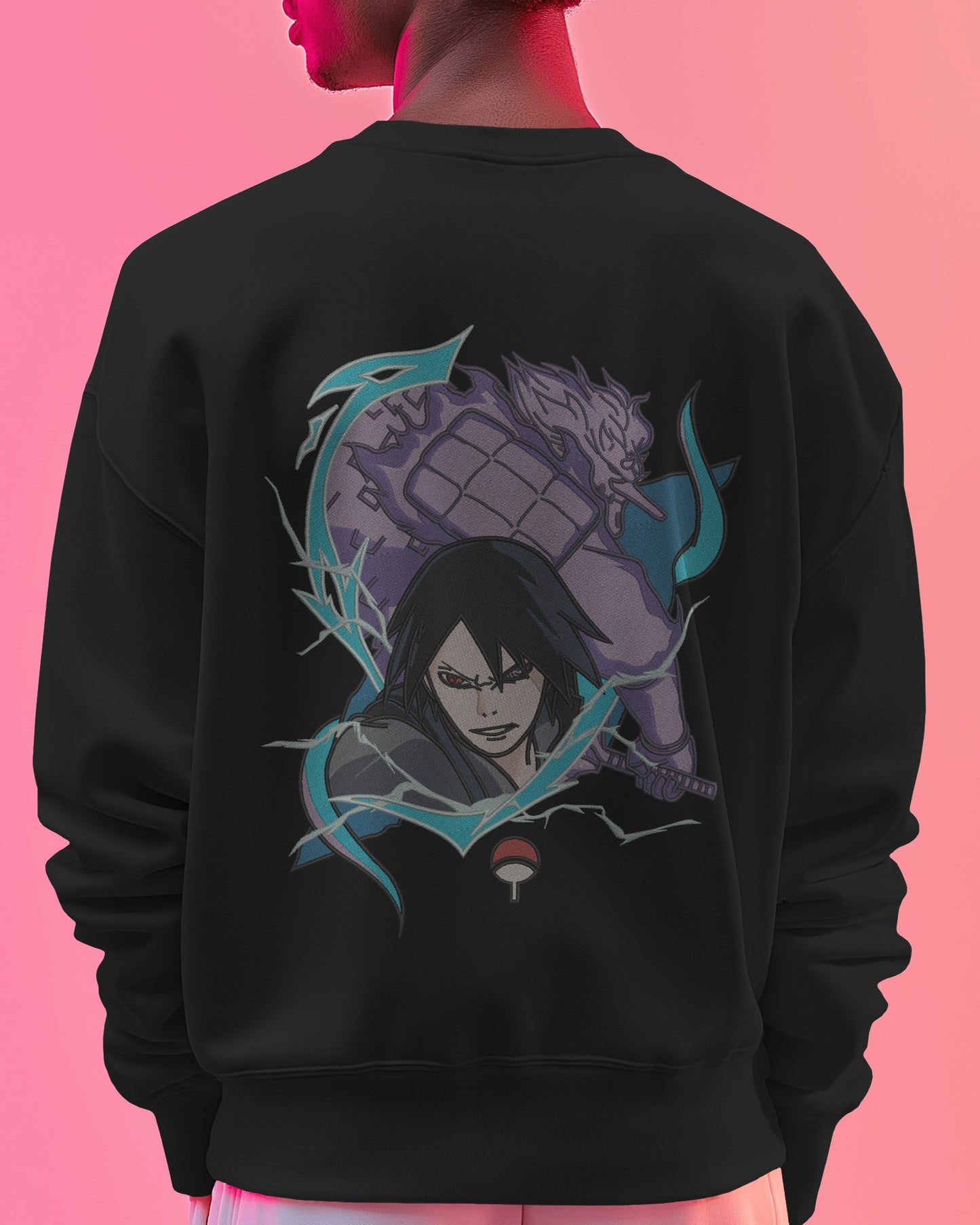 SASUKE UCHIHA-SUSANO Embroidered Oversized Sweatshirt