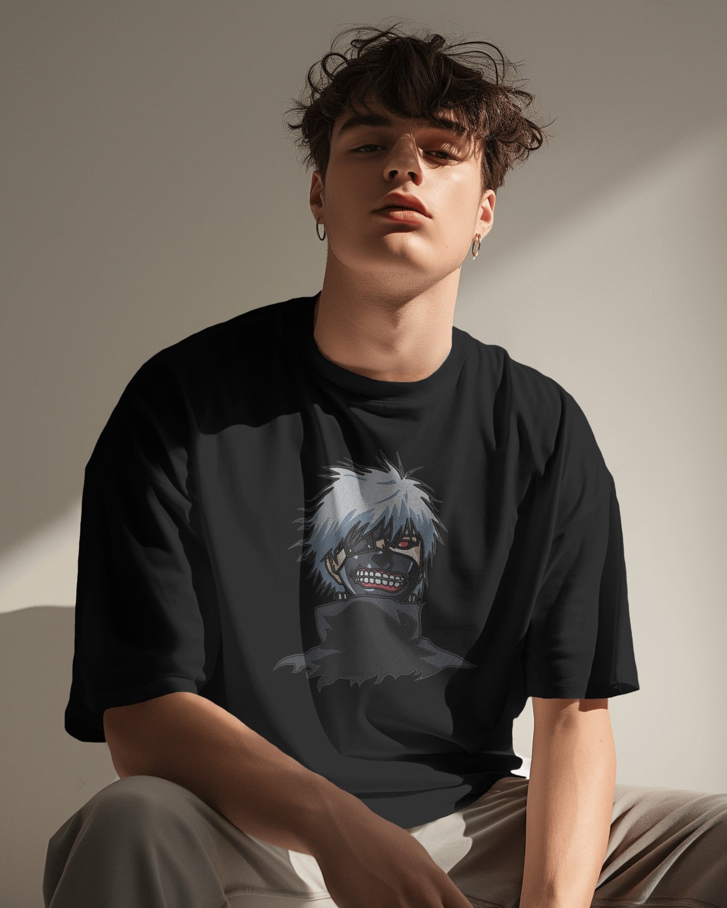 KEN KANEKI Embroidered Oversized TShirt
