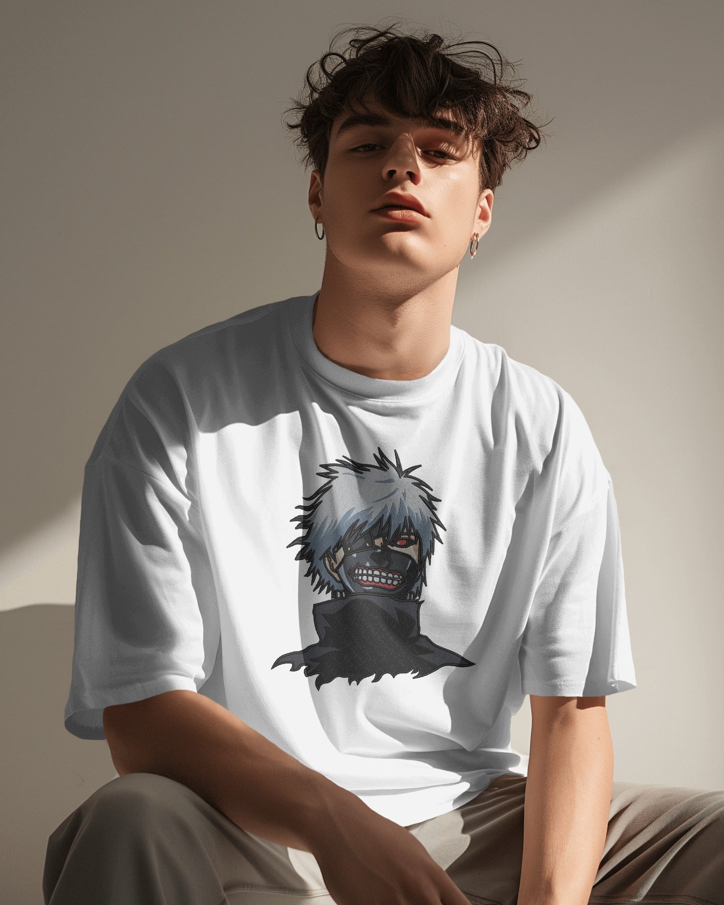 KEN KANEKI Embroidered Oversized TShirt