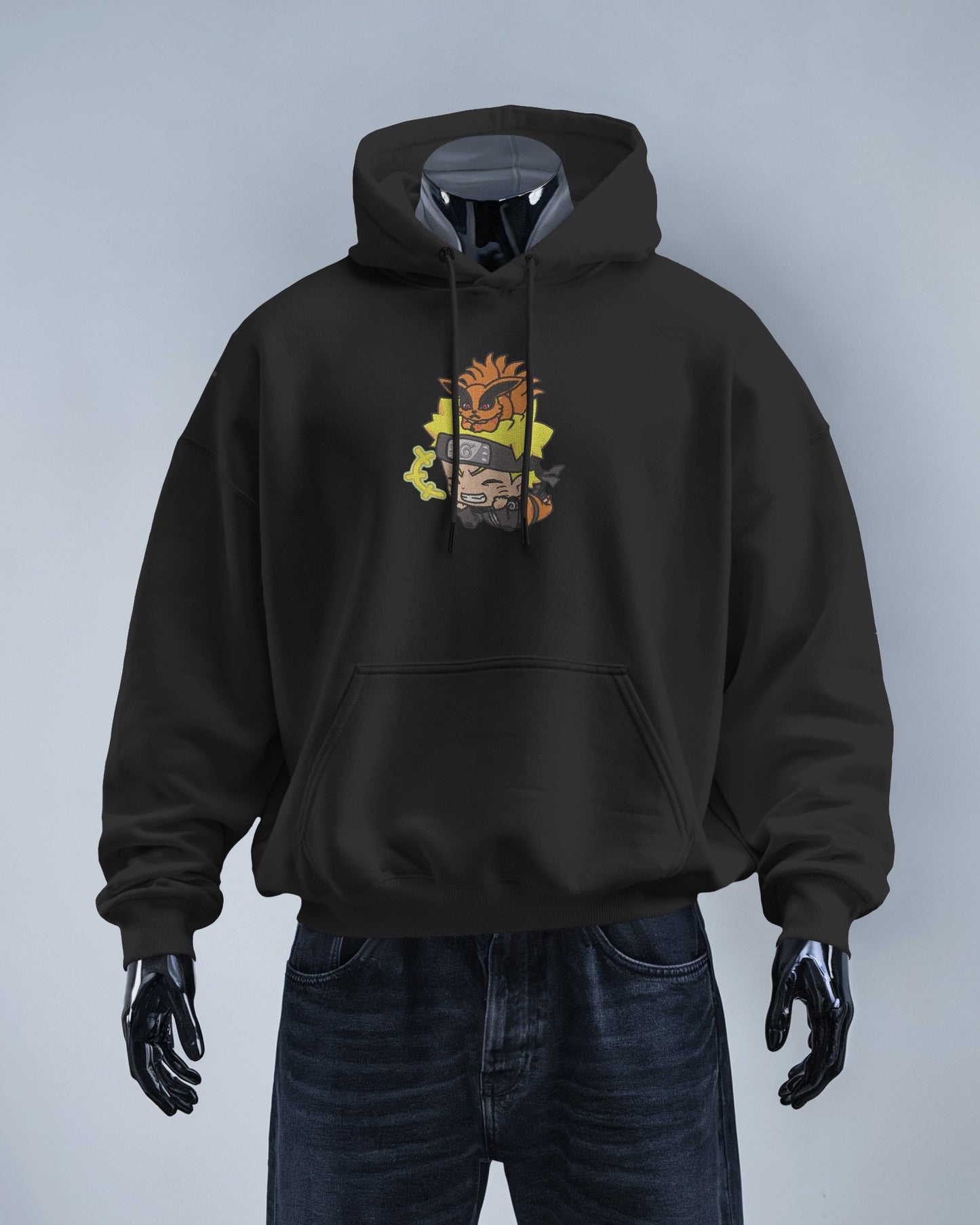 NARUTO-KURAMA SEAL Embroidered Oversized Hoodie