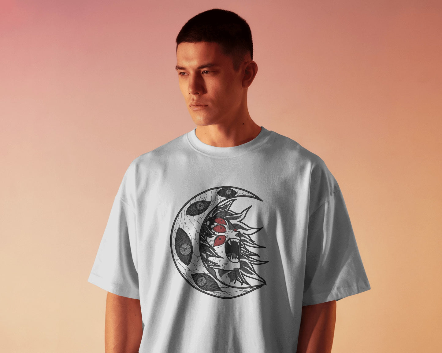 KOKUSHIBO - UPPERMOON 1 Embroidered Oversized TShirt