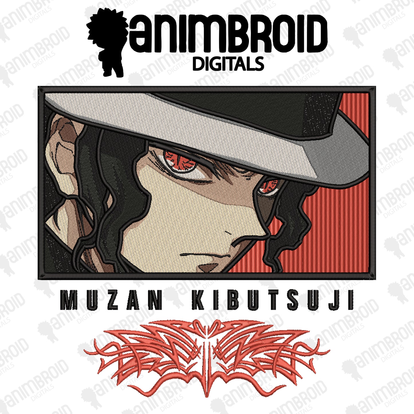 Muzan Kibutsuji Embroidery Digitization