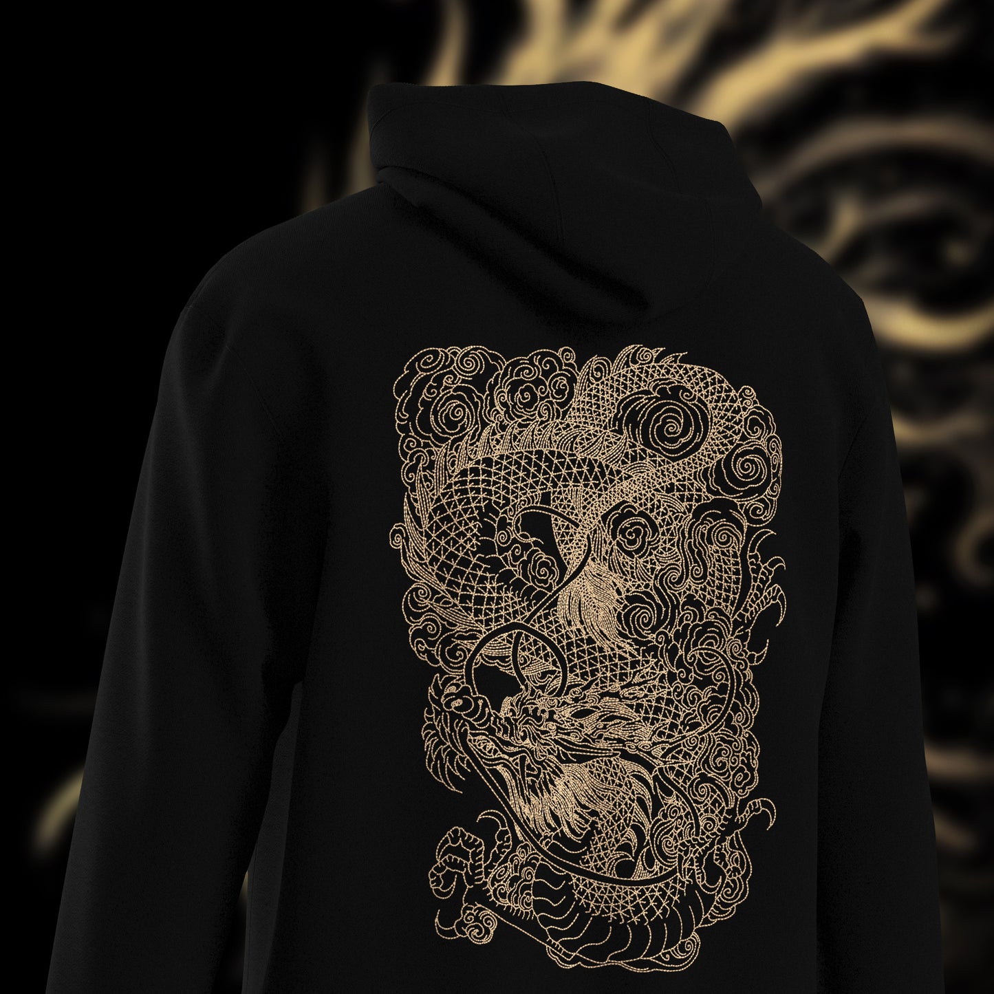 Dragon Embroidery Hoodie - Oversized Fit