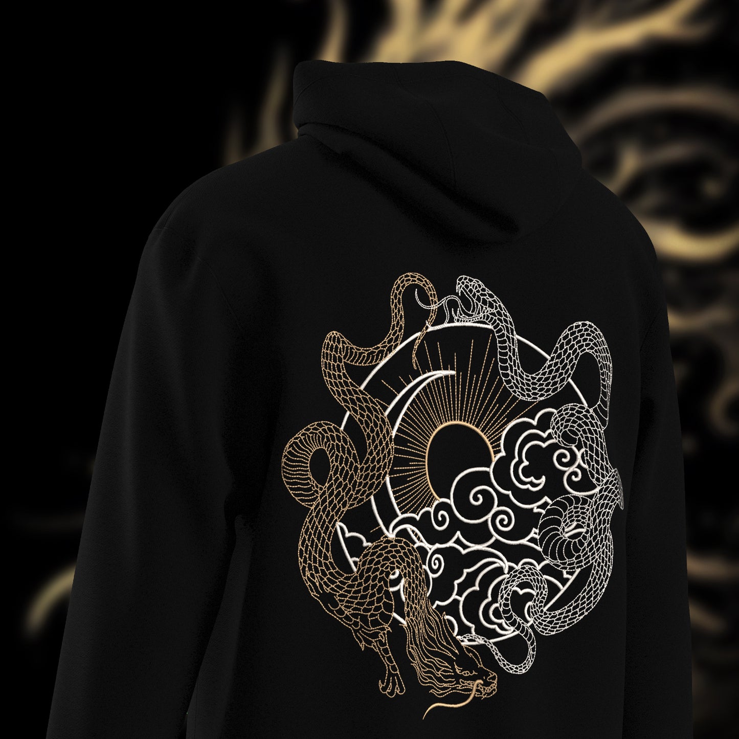 The Snake & The Dragon Hoodie - Luxe Embroidery & Premium Fabric