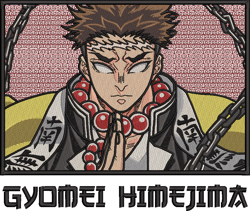 GYOMEI HIMEJIMA-STONE HASHIRA Embroidered Oversized Hoodie