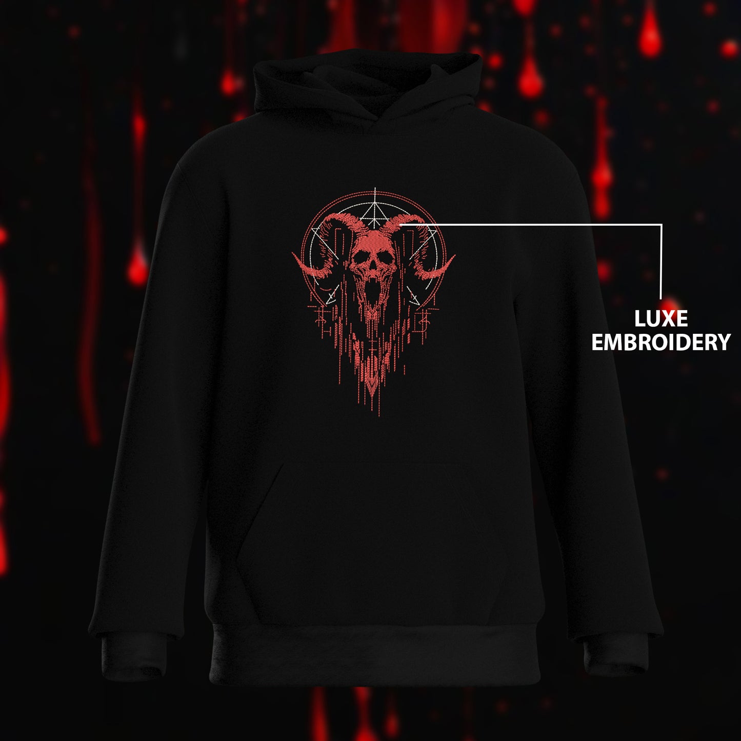 The Horror Embroidery Hoodie 1 - Luxe Embroidery