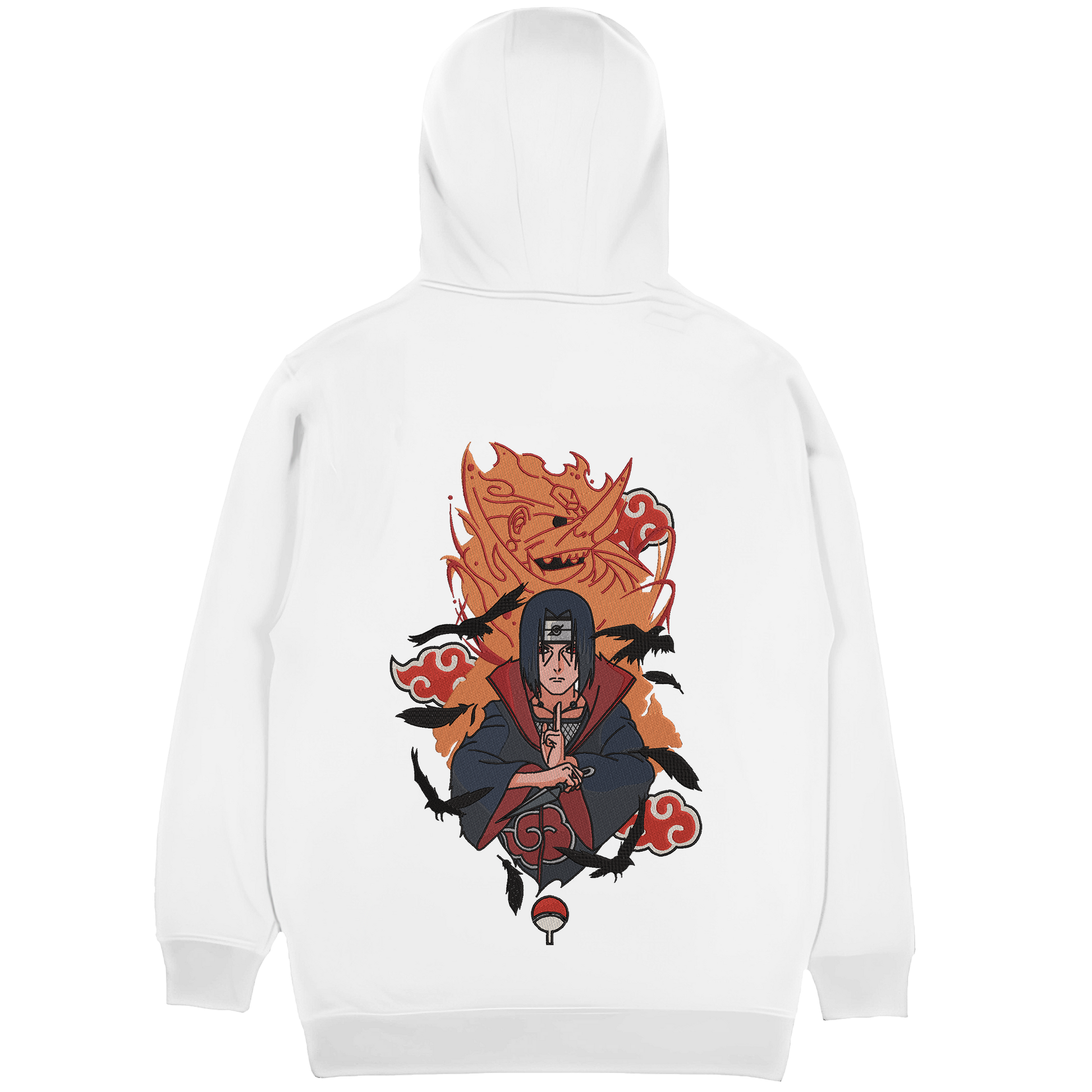 ITACHI UCHIHA SUSANO Embroidered Oversized Hoodie Small White