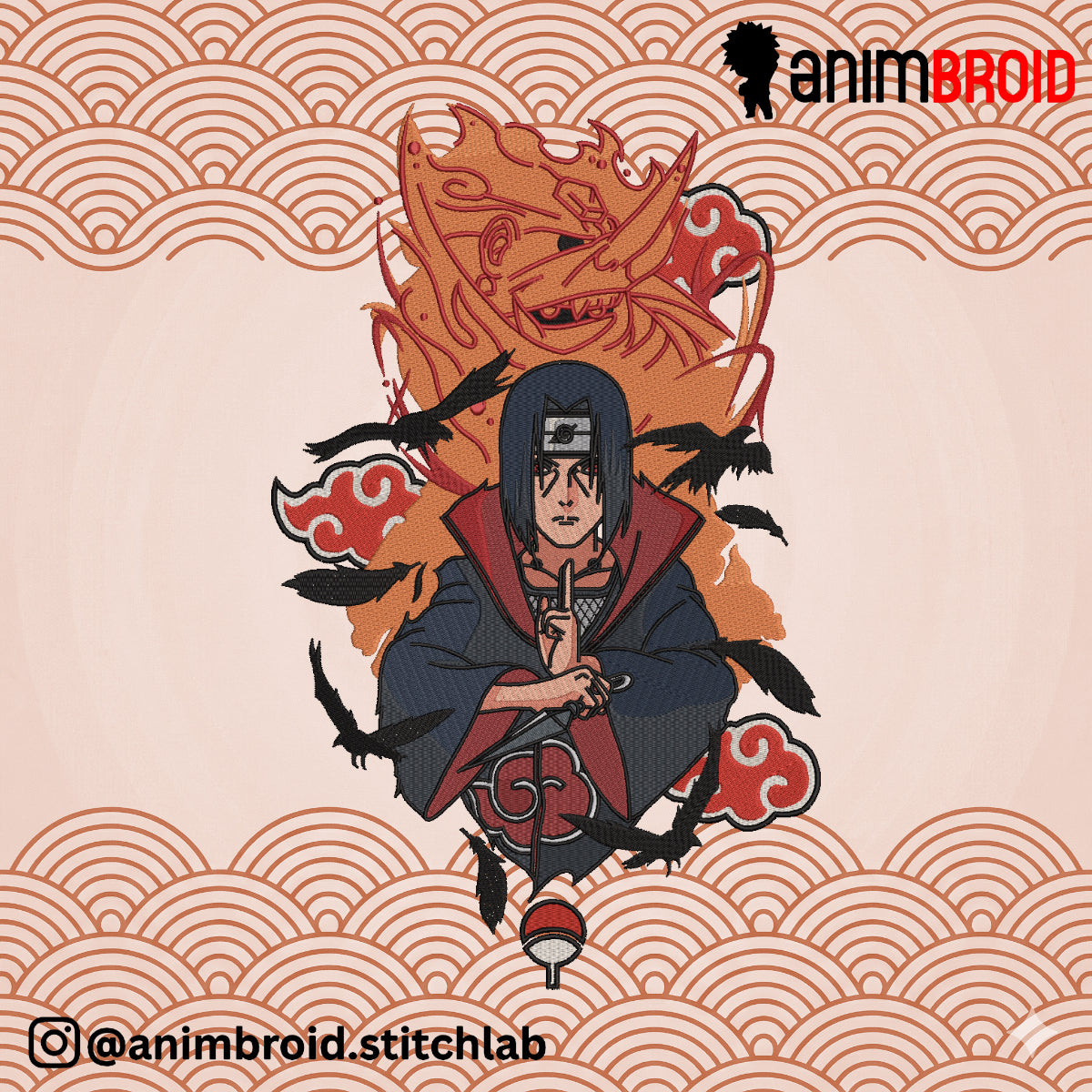 Itachi Uchiha Embroidery Design