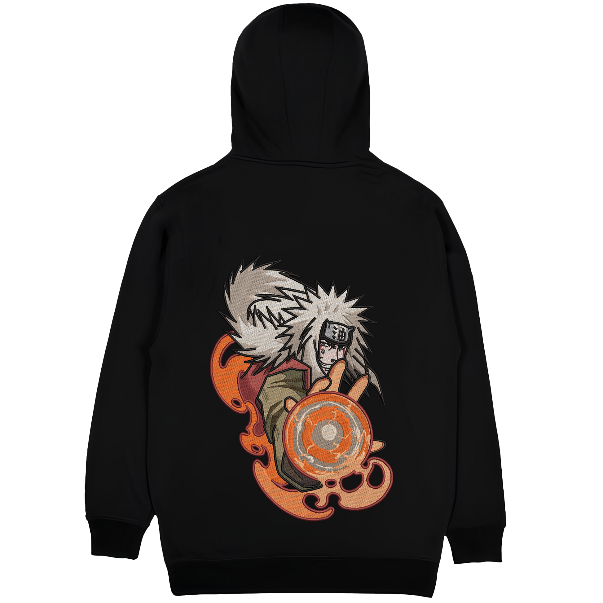 JIRAYA Embroidered Oversized Hoodie Small Black