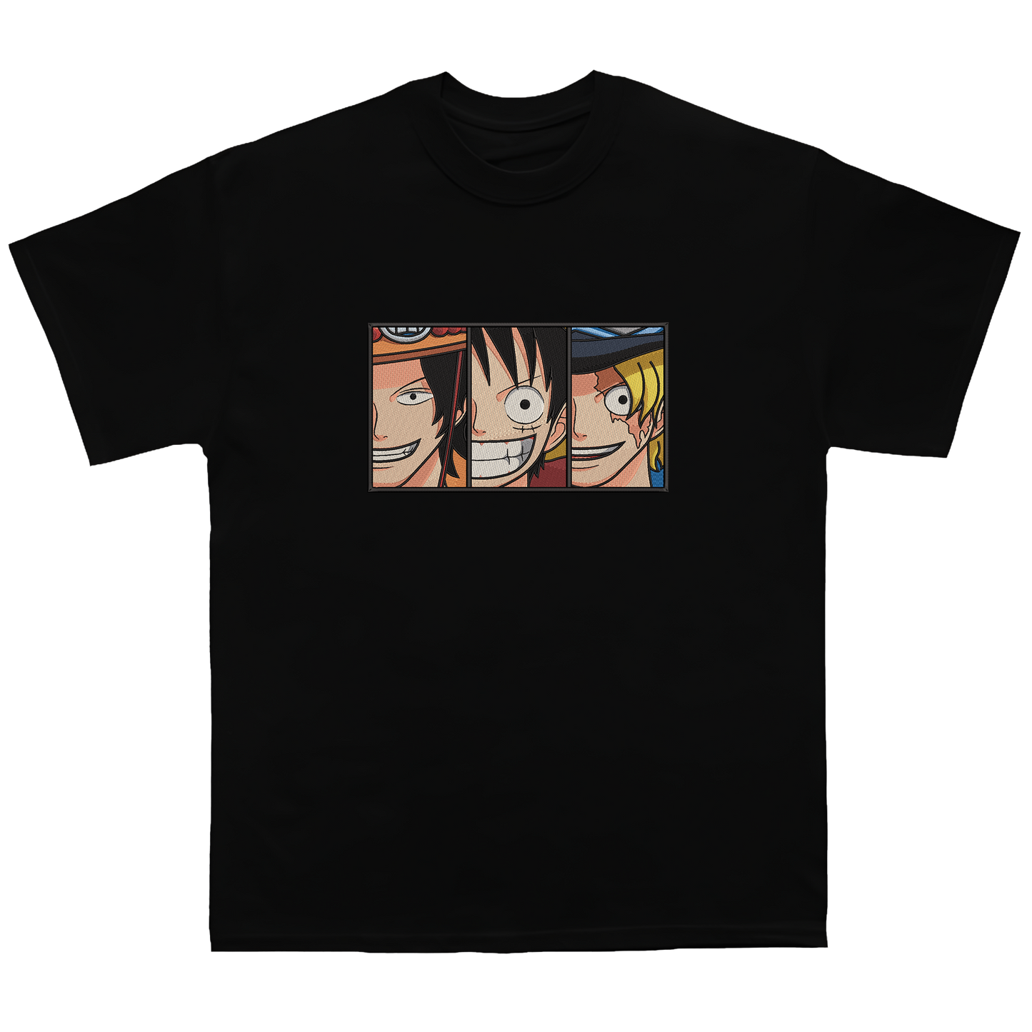 LUFFY-ACE-SABO Embroidered Oversized TShirt