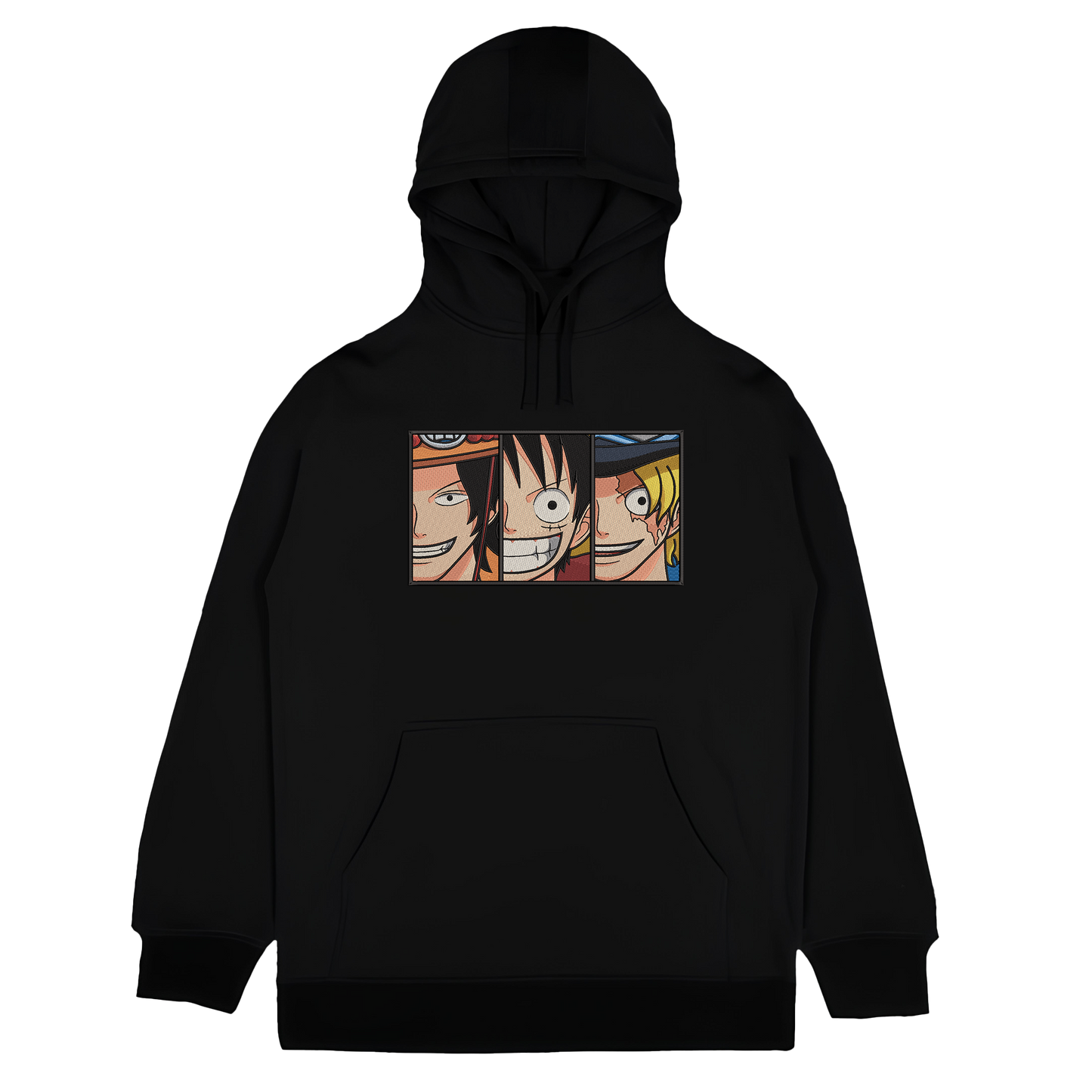 LUFFY-ACE-SABO Embroidered Oversized Hoodie