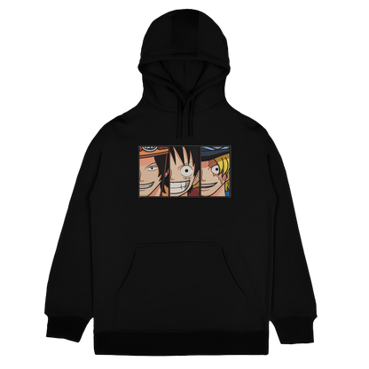 LUFFY-ACE-SABO Embroidered Oversized Hoodie