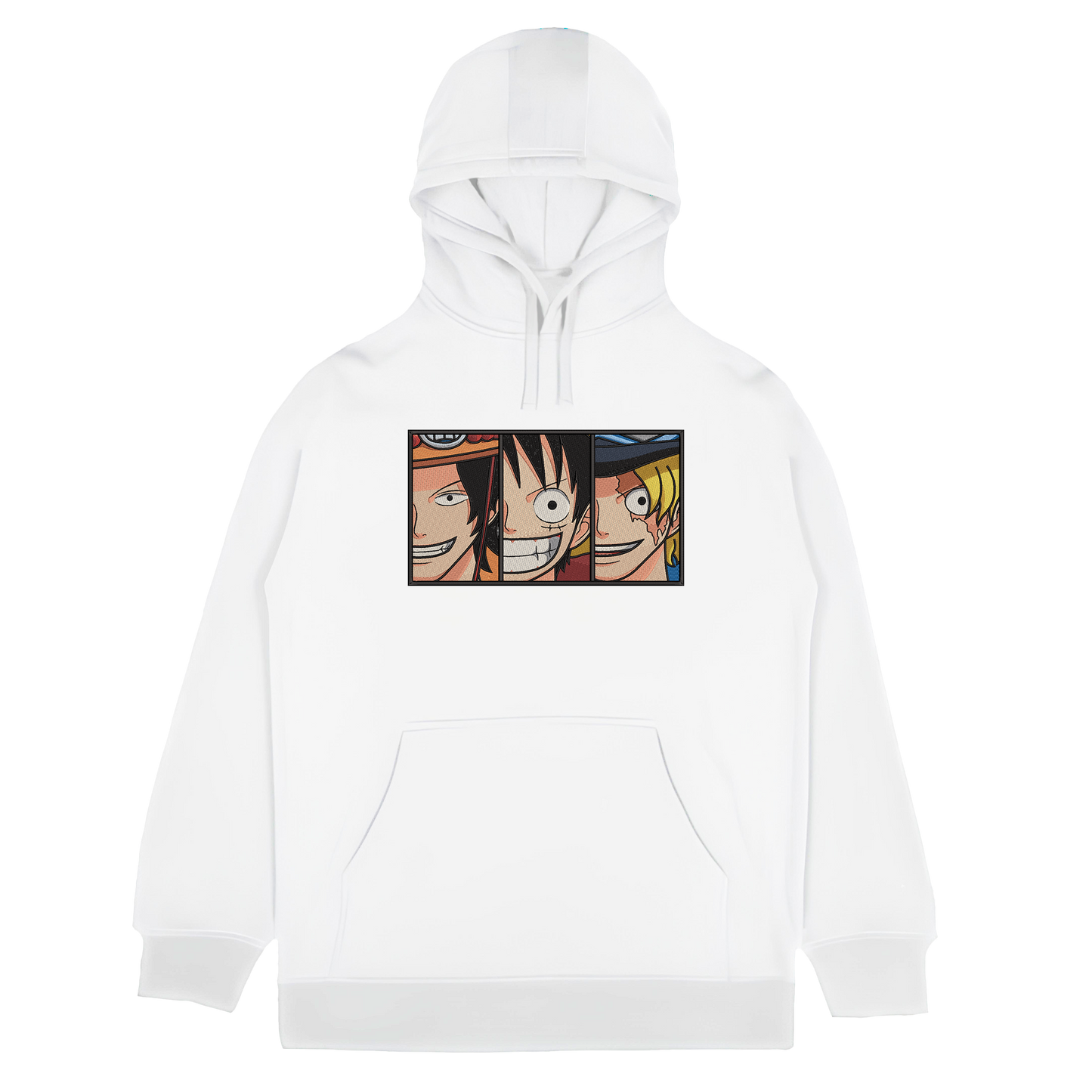 LUFFY-ACE-SABO Embroidered Oversized Hoodie