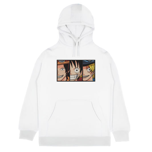 LUFFY-ACE-SABO Embroidered Oversized Hoodie