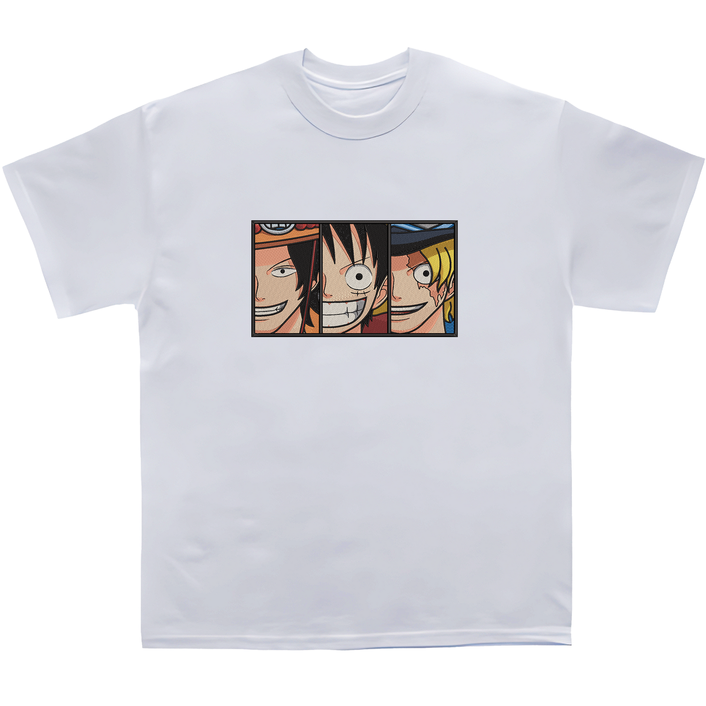 LUFFY-ACE-SABO Embroidered Oversized TShirt