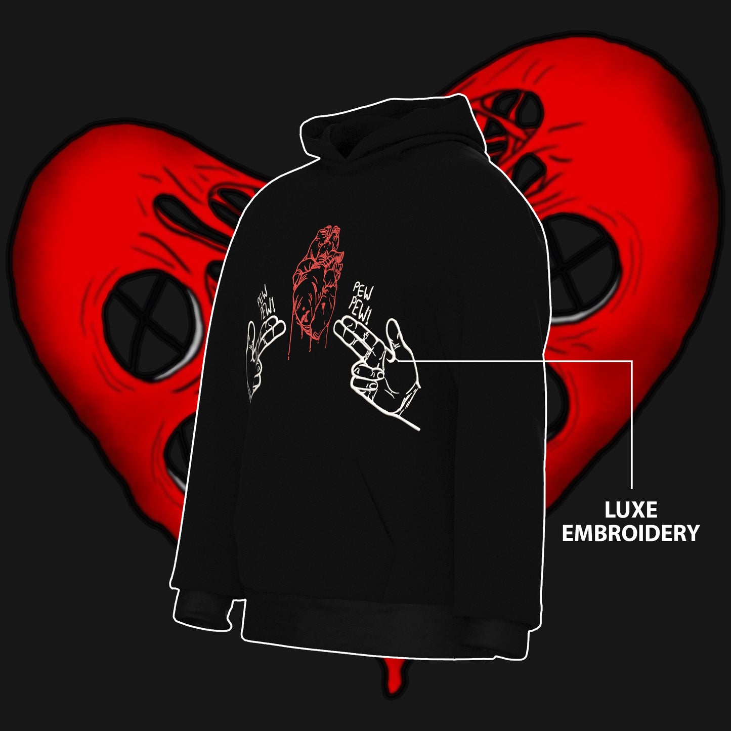 THE PEW PEW Hoodie - Premium Embroidery