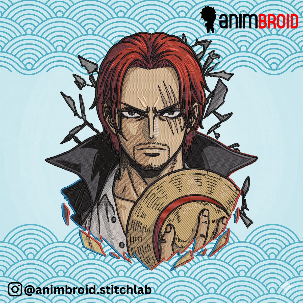 Shanks – Red-Haired Pirate Embroidery Design