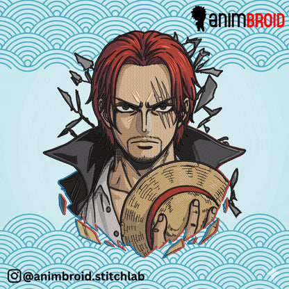 Shanks – Red-Haired Pirate Embroidery Design
