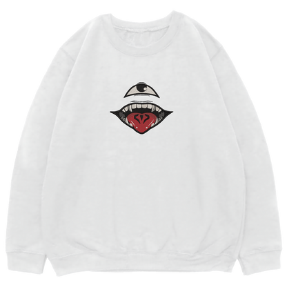 SUKUNA EYE AND MOUTH Embroidered Oversized Sweatshirt