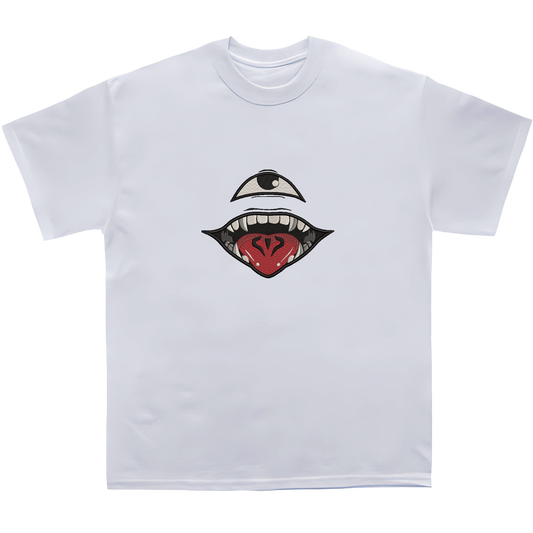 SUKUNA EYE AND MOUTH Embroidered Oversized TShirt