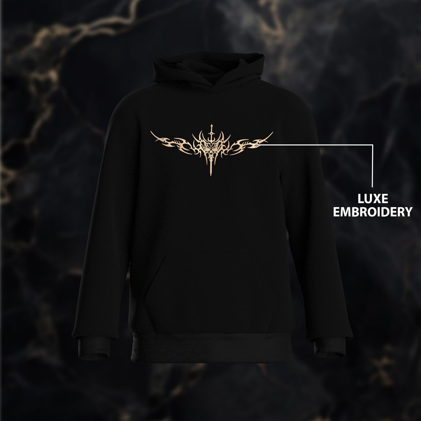 The Death's Emblem Embroidery Hoodie