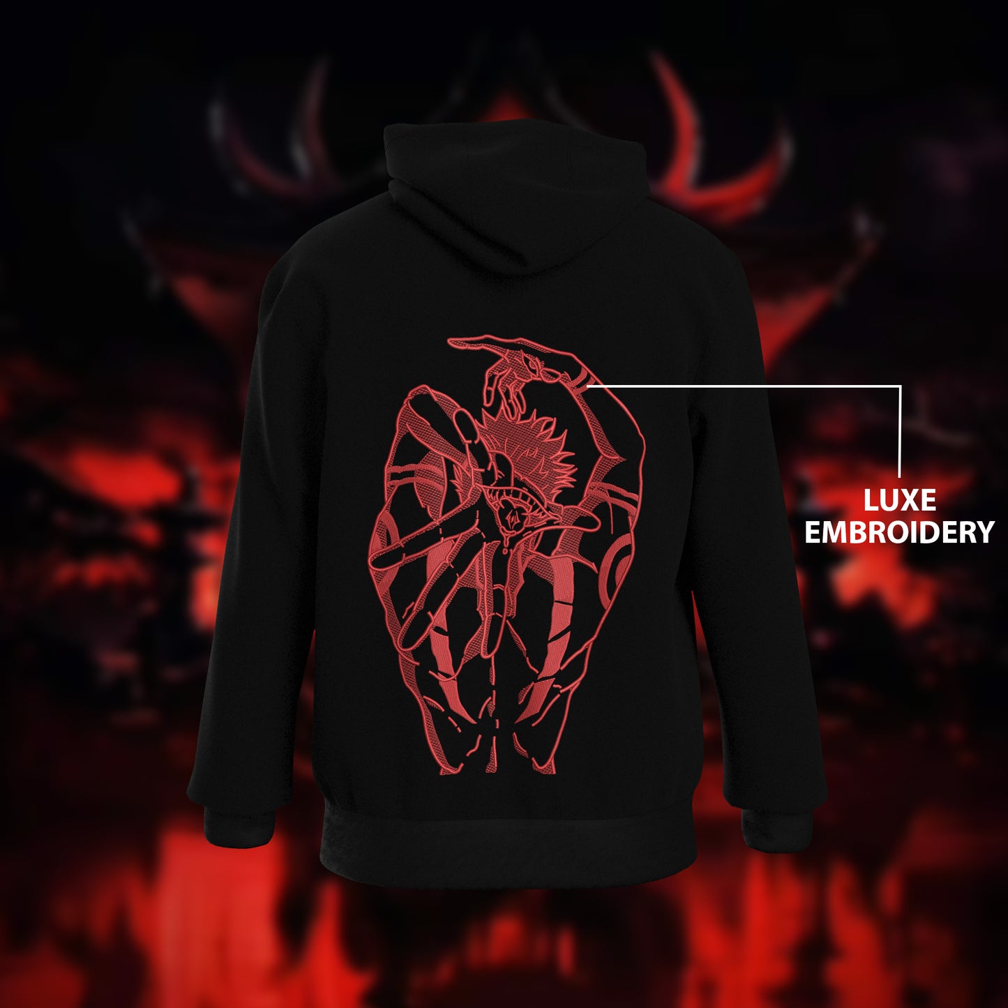 Sukuna Embroidered Oversized Hoodie