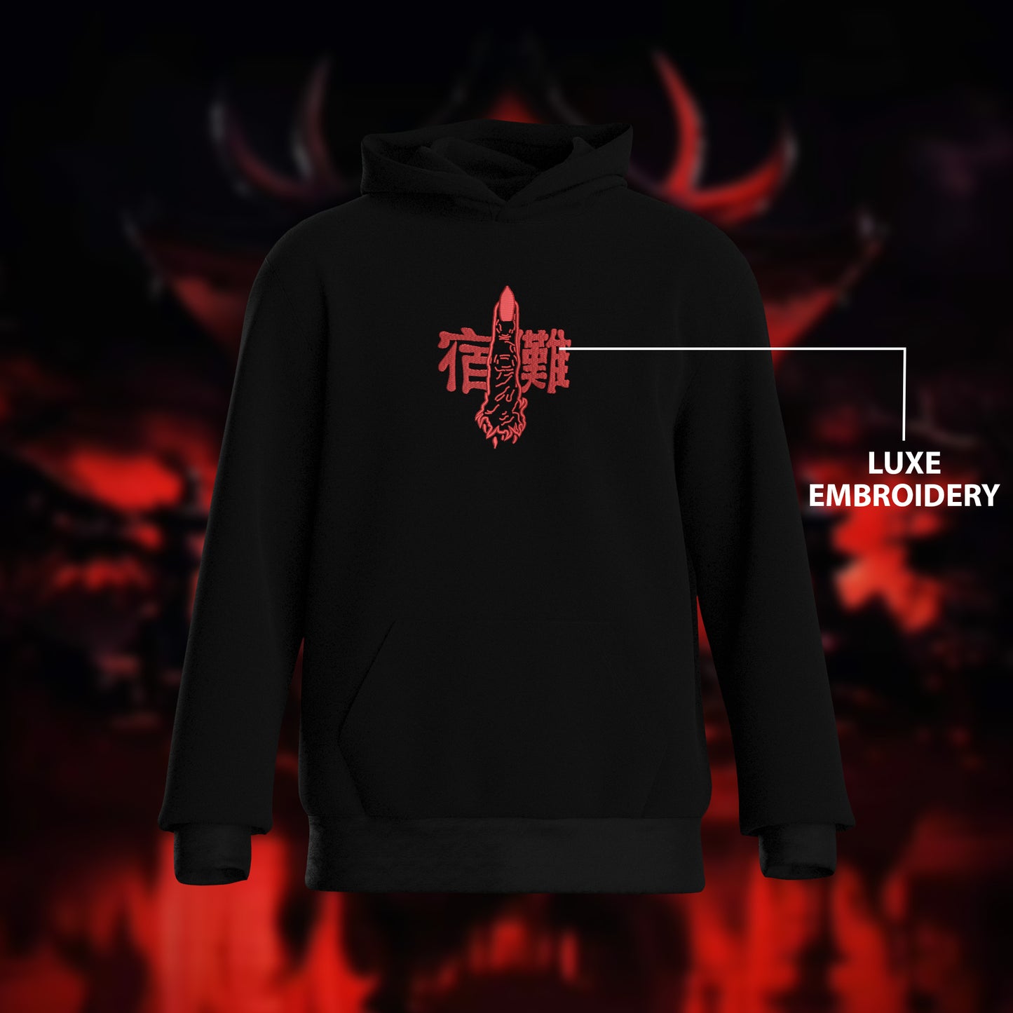 Sukuna Embroidered Oversized Hoodie