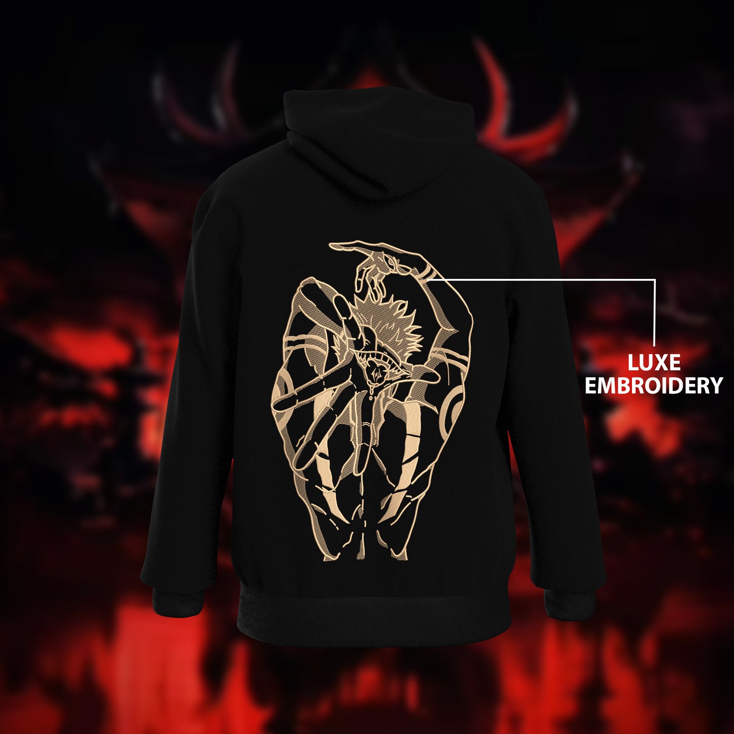 Sukuna Embroidered Oversized Hoodie