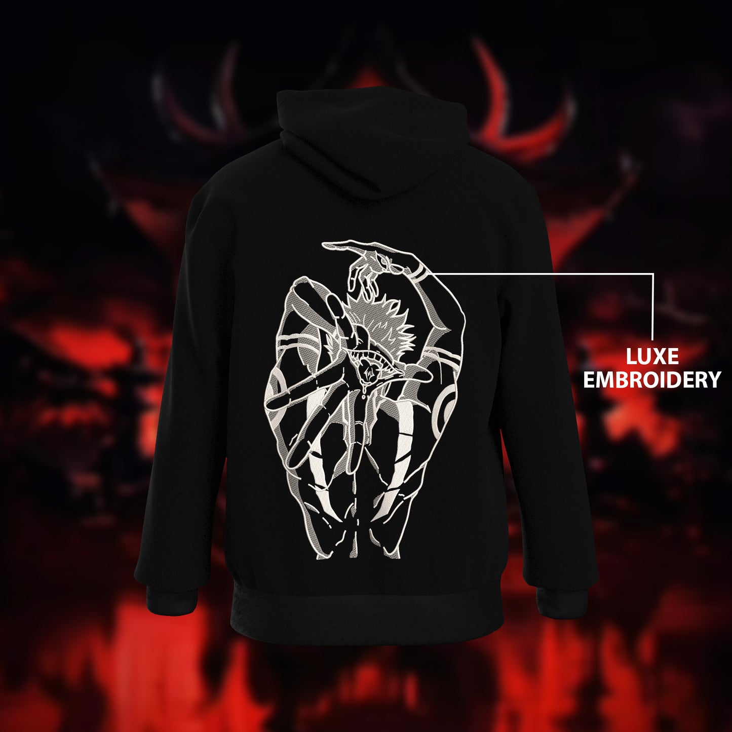 Sukuna Embroidered Oversized Hoodie