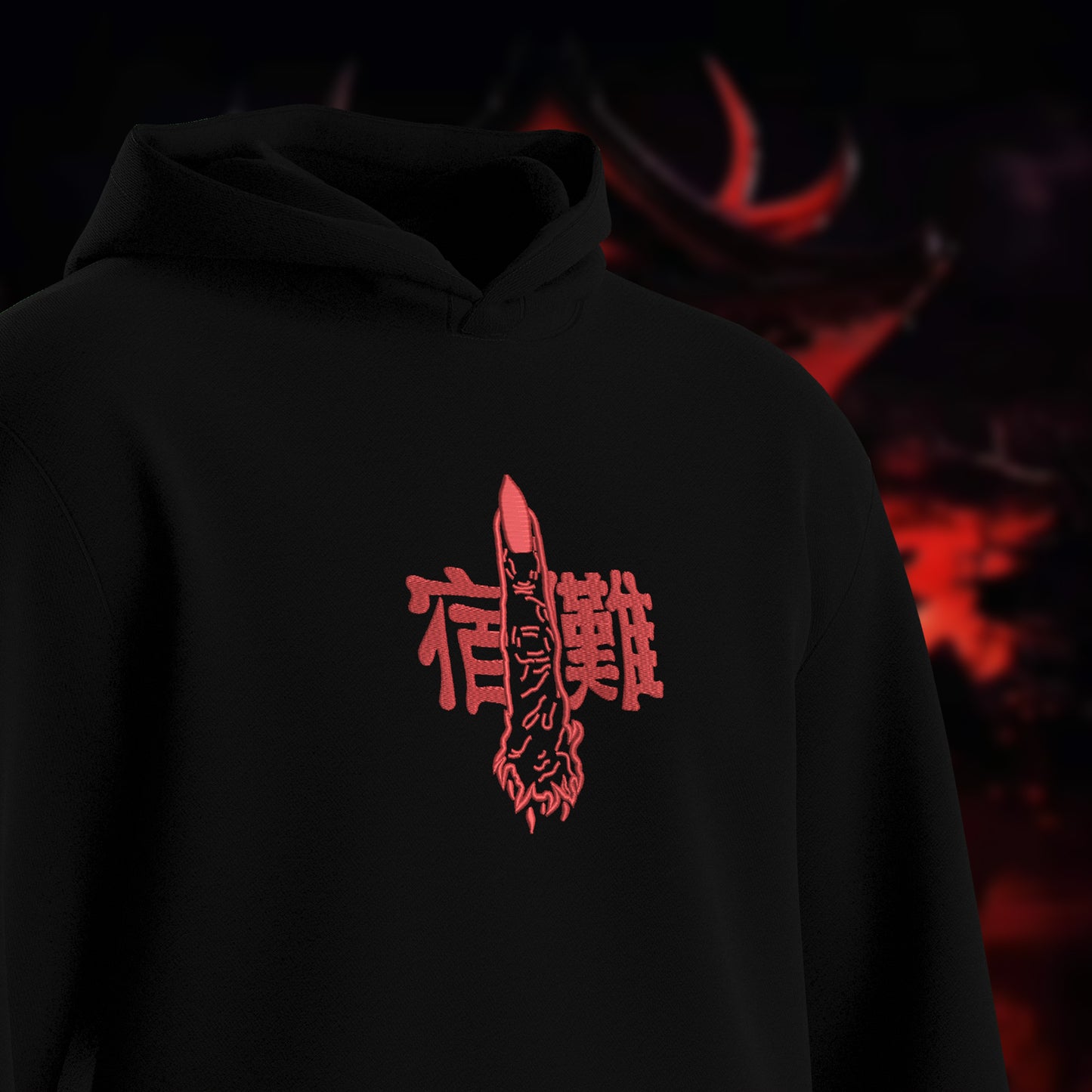 Sukuna Embroidered Oversized Hoodie