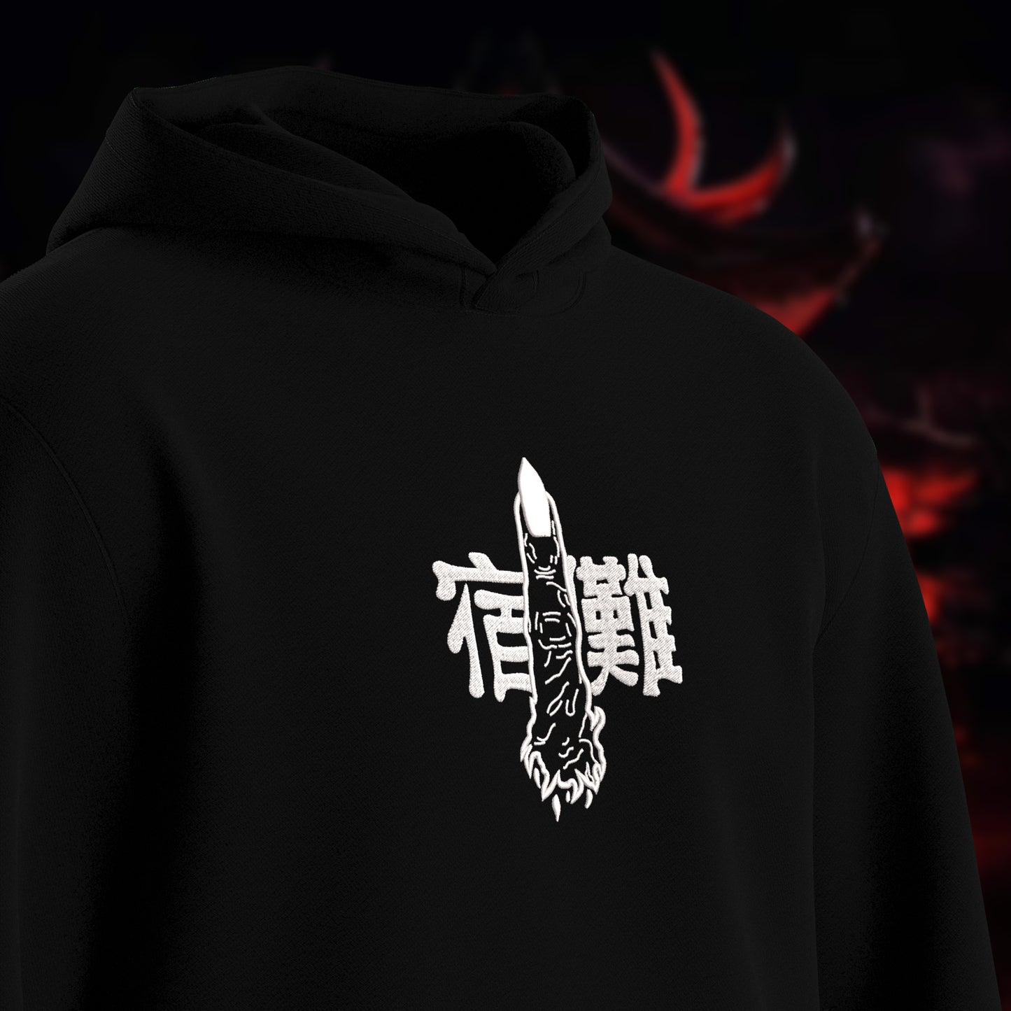 Sukuna Embroidered Oversized Hoodie