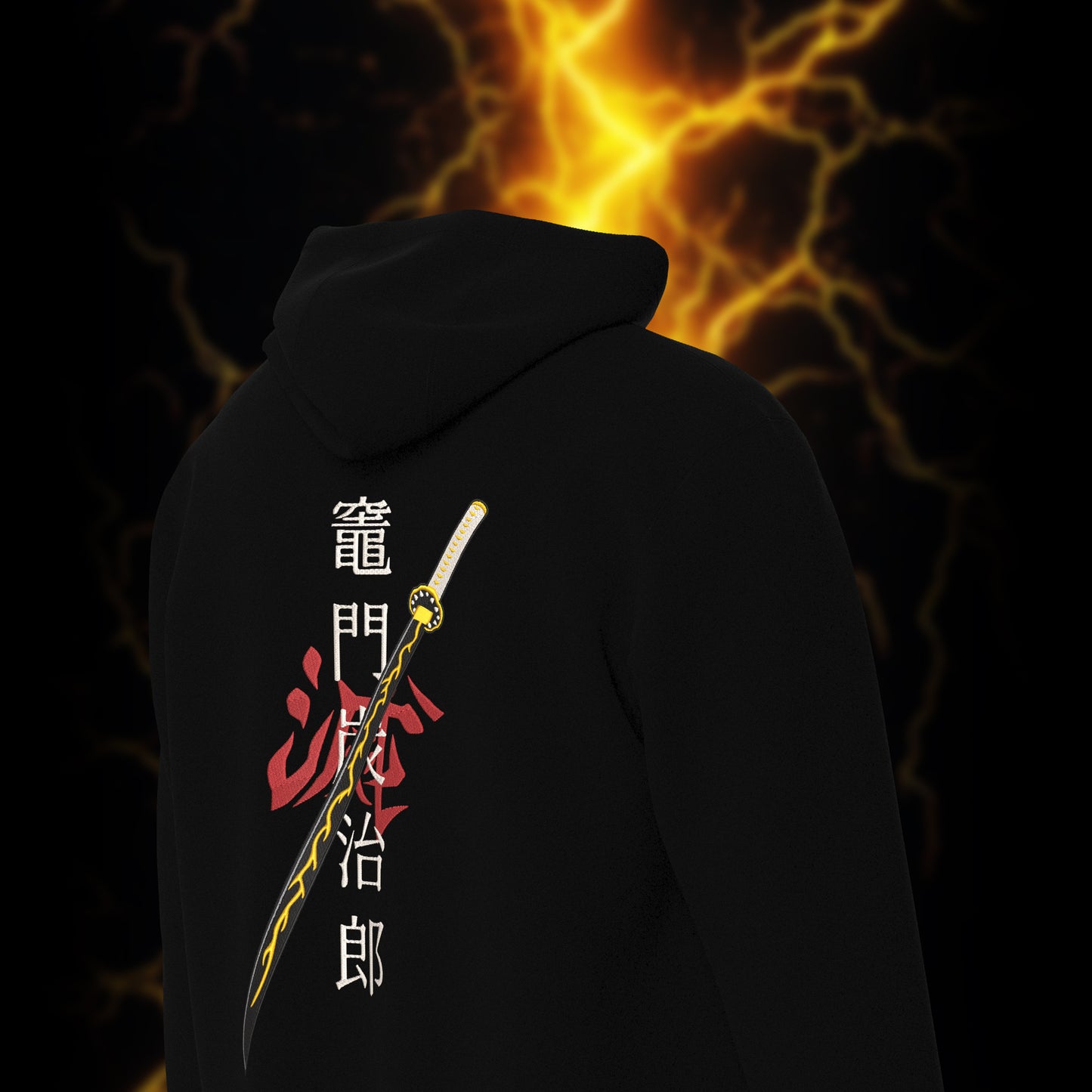 Zenitsu Agatsuma Hoodie - Luxe Embroidery & Premium Fabric