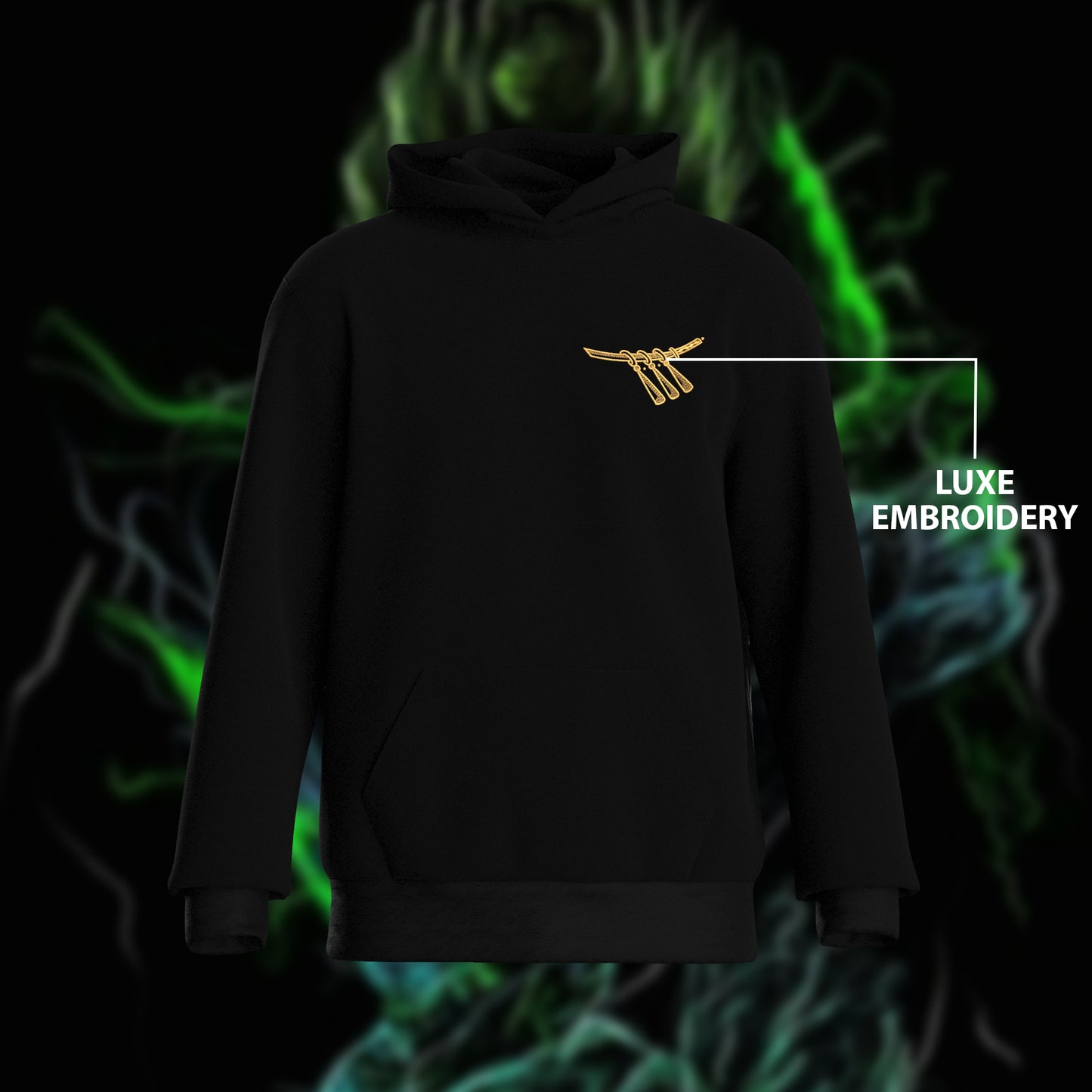 RORONOA ZORO Katanas - Luxe Embroidery Hoodie