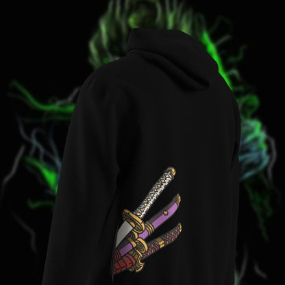 RORONOA ZORO Katanas - Luxe Embroidery Hoodie