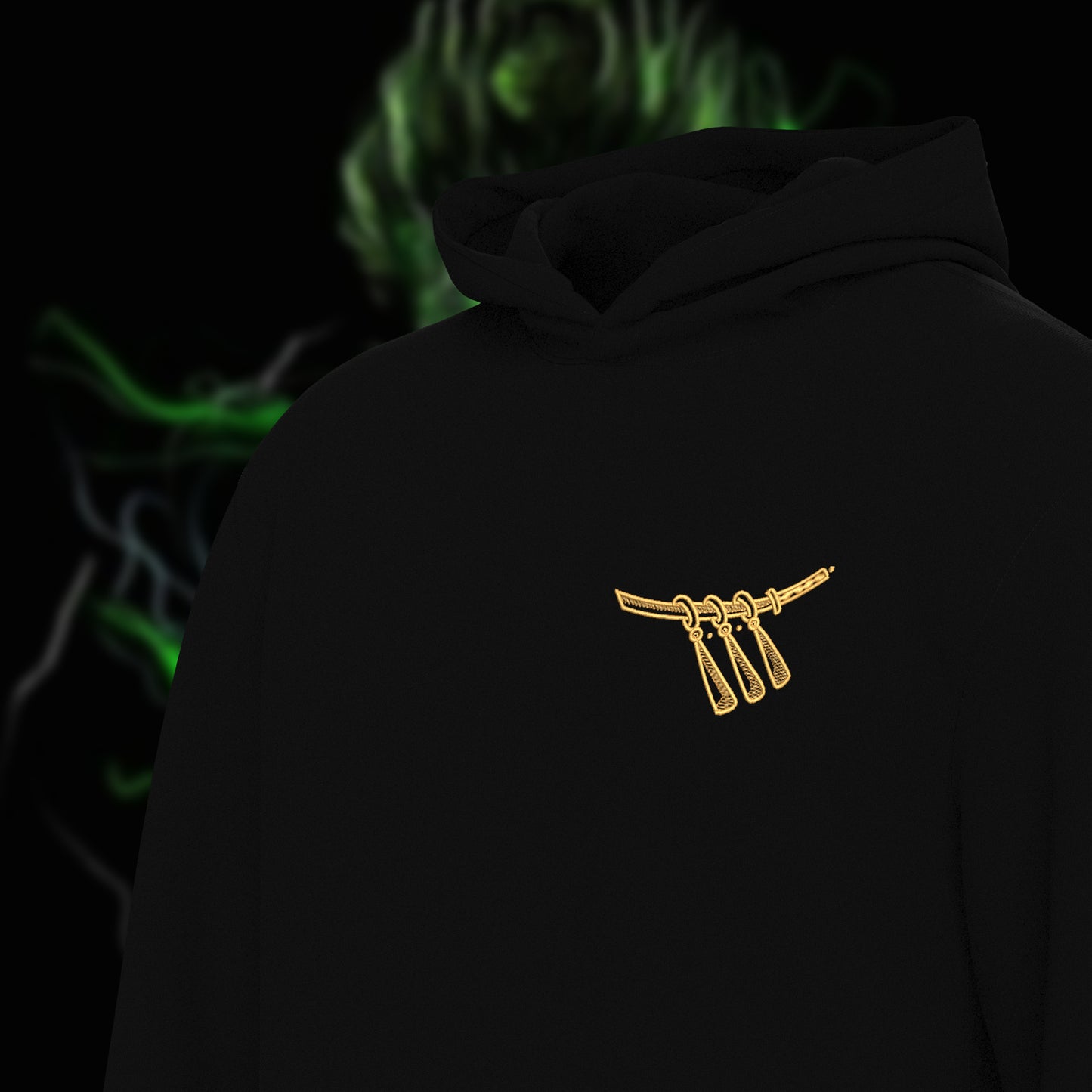 RORONOA ZORO Katanas - Luxe Embroidery Hoodie
