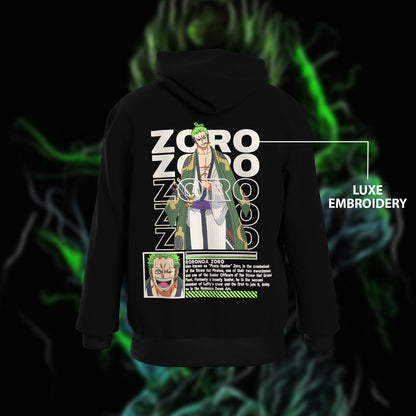 RORONOA ZORO Embroidered Hoodie