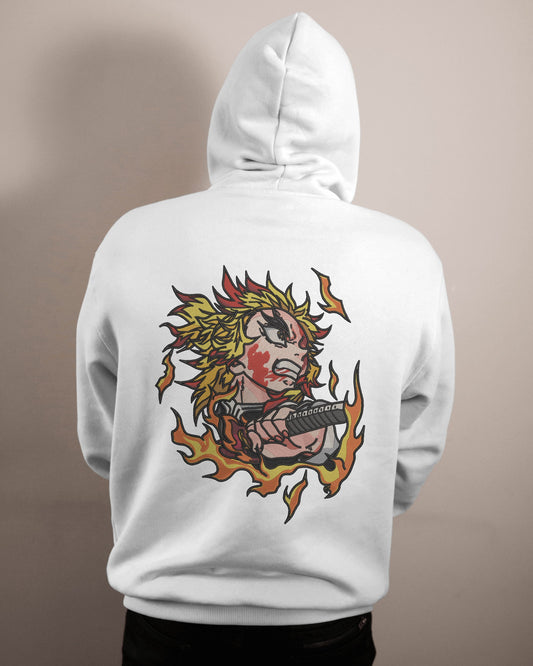 KYOJURO RENGOKU - FLAME HASHIRA Embroidered Oversized Hoodie