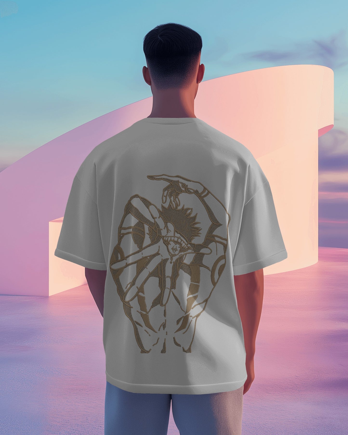 SUKUNA Embroidered Oversized TShirt