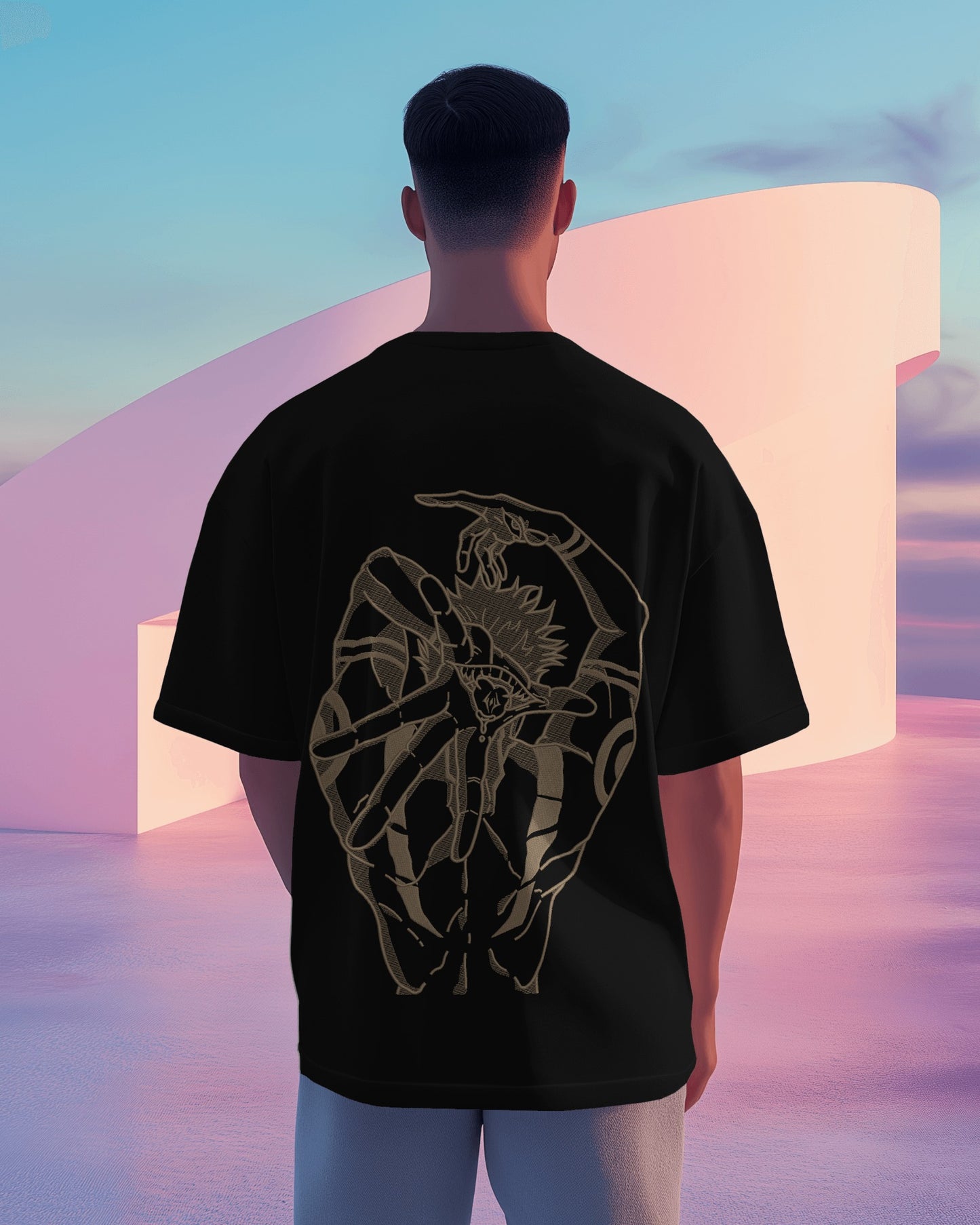 SUKUNA Embroidered Oversized TShirt