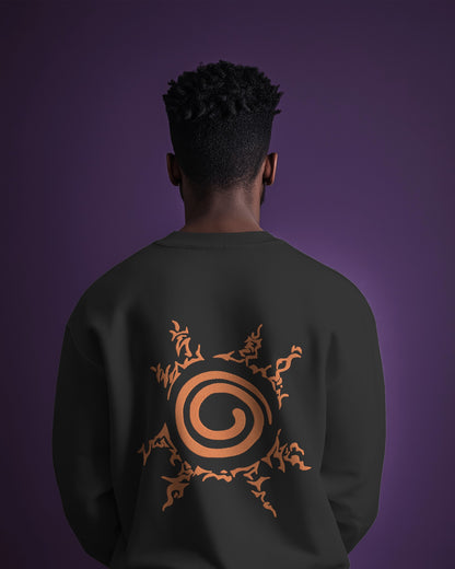 NARUTO-KURAMA SEAL Embroidered Oversized Sweatshirt