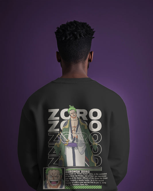 RORONOA ZORO Embroidered Oversized Sweatshirt