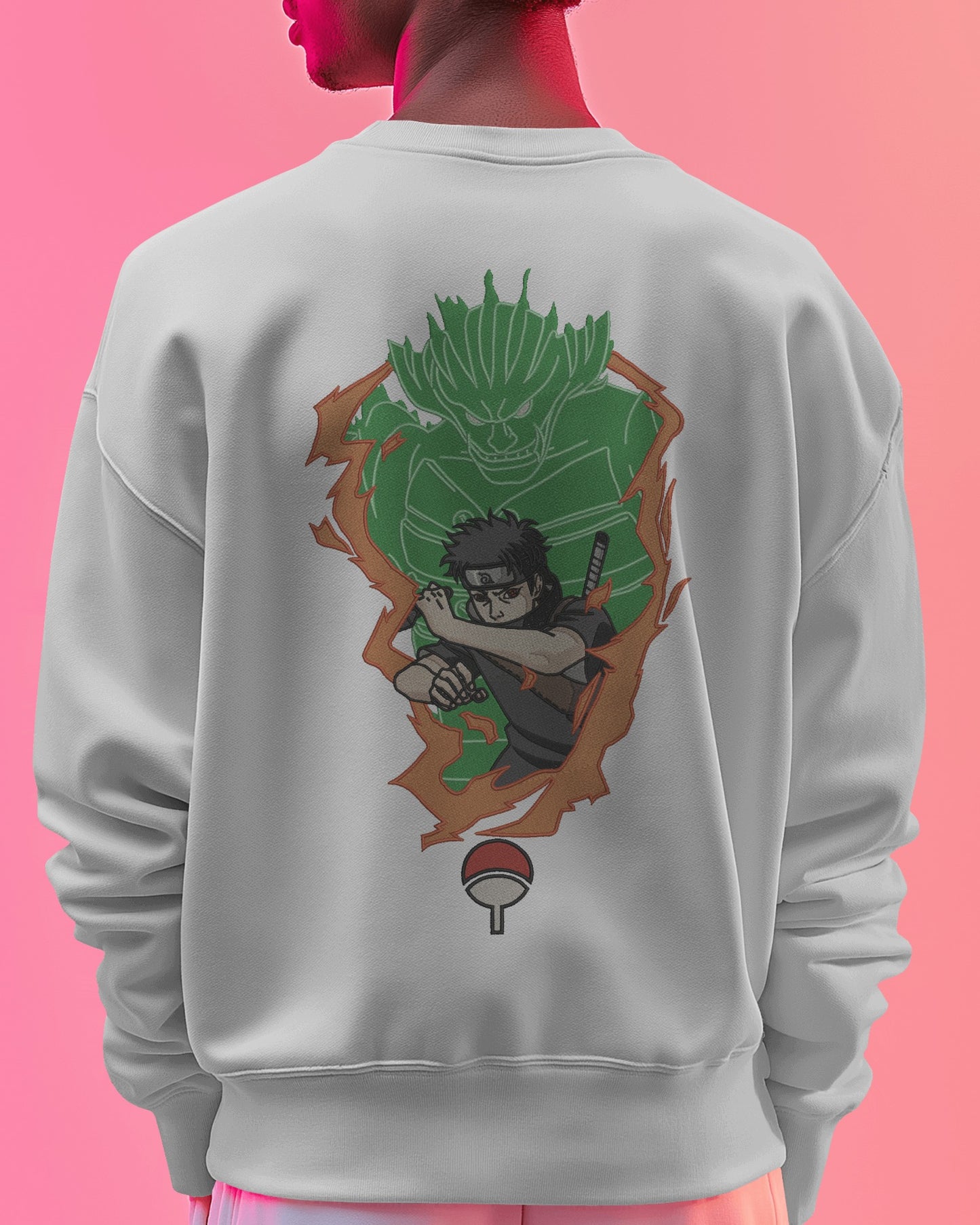 SHISUI UCHIHA Embroidered Oversized Sweatshirt