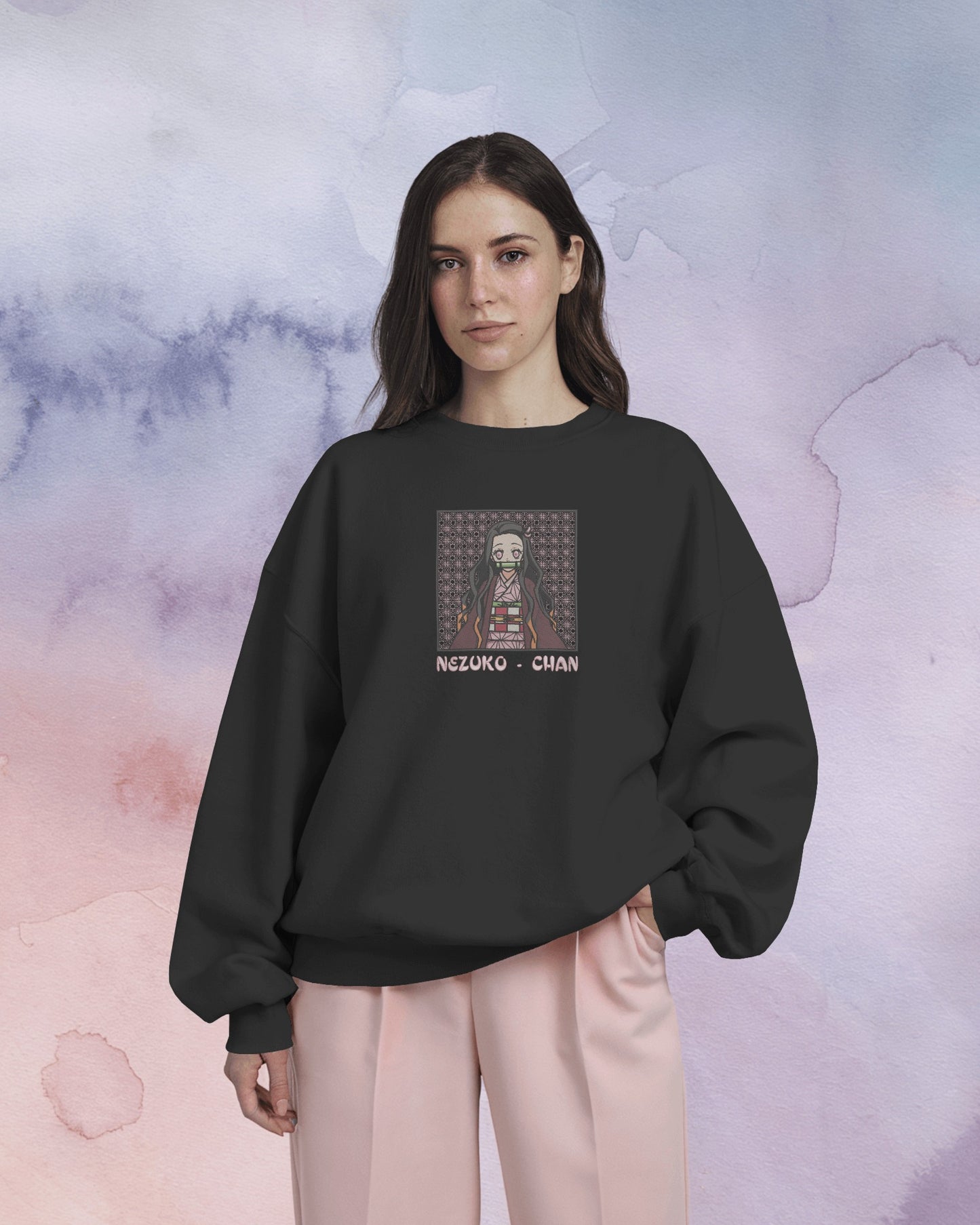 NEZUKO Embroidered Oversized Sweatshirt