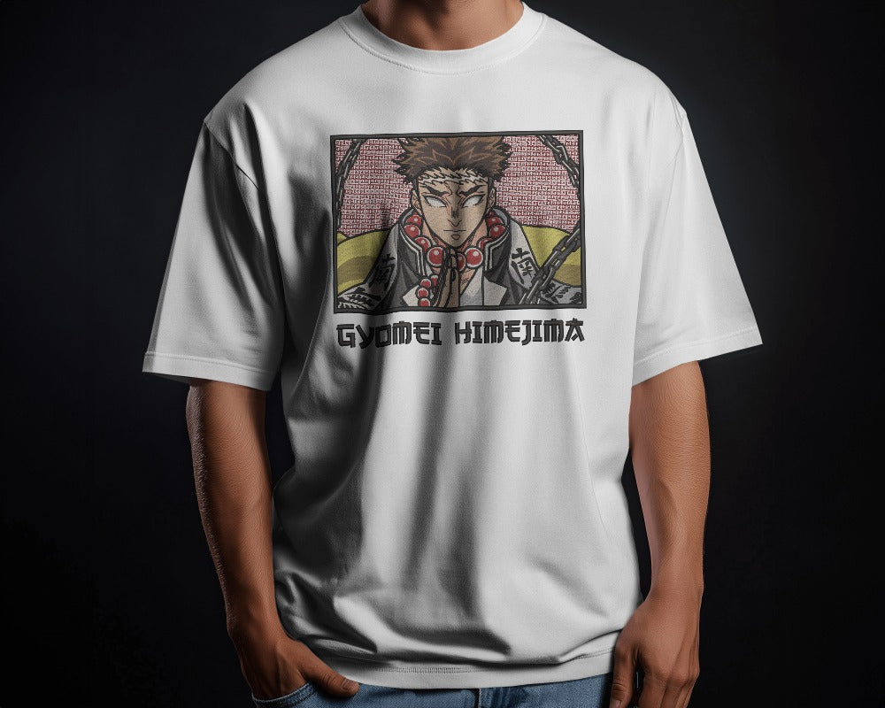 GYOMEI HIMEJIMA-STONE HASHIRA Embroidered Oversized TShirt