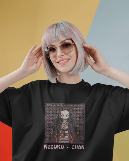 NEZUKO Embroidered Oversized TShirt