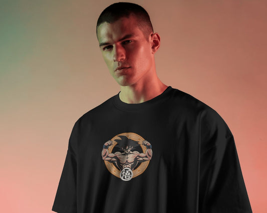GOKU GYM Version Embroidered Oversized TShirt
