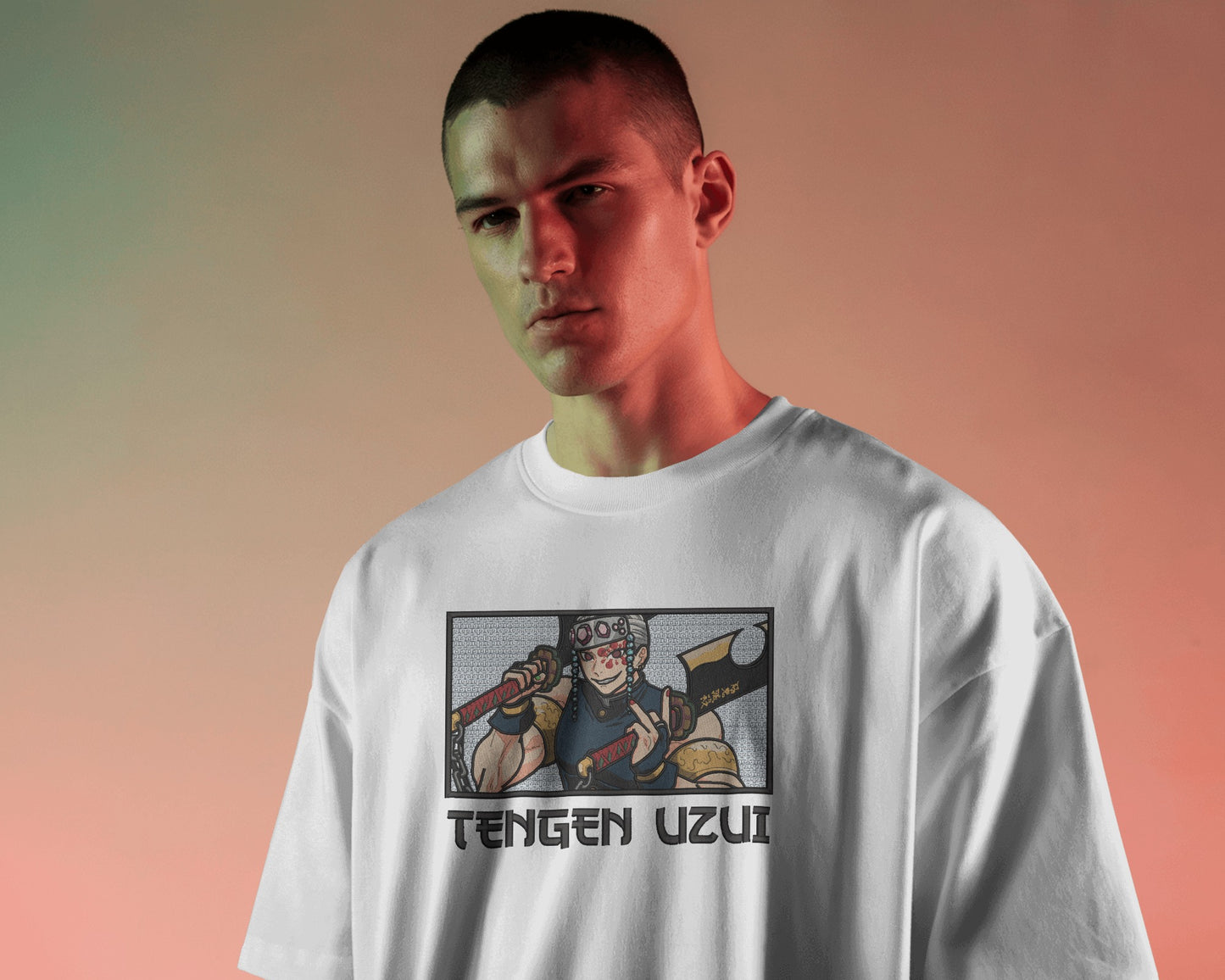 TENGEN UZUI - SOUND HASHIRA Embroidered Oversized TShirt
